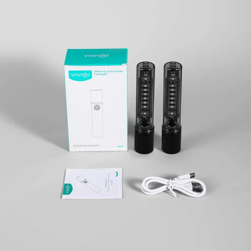 Miniatura 8 de VAVOFO Linterna LED, cuerpo de aluminio, linterna LED EDC púrpura - USB-C recargable, impermeable, enfoque de zoom, 3 modos, estroboscópico