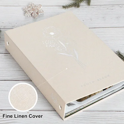 Miniatura 3 de Lanpn Álbum de fotos de 8 x 10 pulgadas, tapa dura de lino, sin ácidos, bolsillo de carga superior, libro de fotos con mangas que tiene capacidad