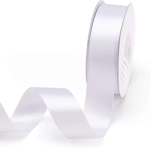 Miniatura 26 de Cinta de satén de doble cara de 1 pulgada x 25 yardas, cinta de poliéster sólido de doble lado para envolver regalos, trenzas de pelo, lazos, Lima