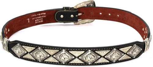 Miniatura 4 de Cinturón de cuero para hombre de cuerno largo, caballo, pollo, sheriff, cinturón de vaquero