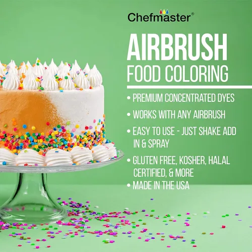Miniatura 4 de U.S. Cake Supply Juego de colores para tartas de aerógrafo, los 12 colores más populares en botellas de 0.64 onzas líquidas (0.6 fl oz) fabricadas