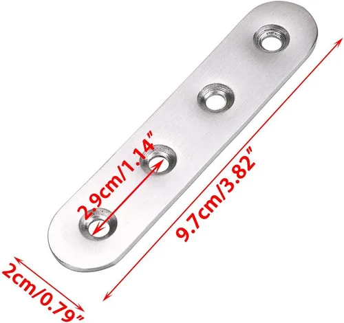 Miniatura 2 de Sumnacon 8 placas planas de acero inoxidable – Placa de reparación resistente de 4 pulgadas, soportes de esquina recta, conectores de reparación