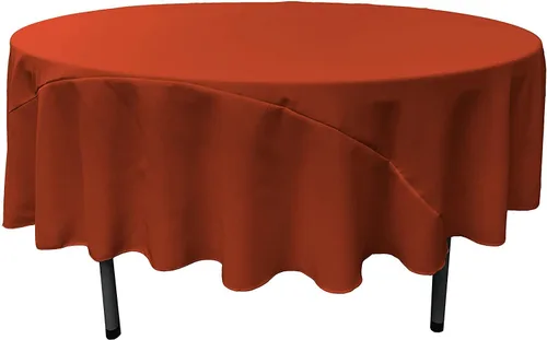 Miniatura 126 de LA Linen - Mantel redondo lavable de popelina de poliéster, resistente a manchas y arrugas, 51", mantel de tela para comedor, cocina, fiesta, Negro