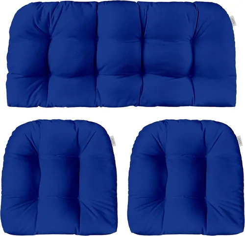 Miniatura 25 de RSH DECOR: Sunbrella - Juego de 3 cojines de mimbre copetudos 41 x 19 pulgadas y 19 x 19 pulgadas Fabricado con tela de rendimiento Sunbrella