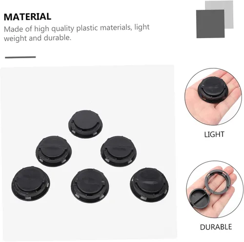 Miniatura 9 de 50 tapones de plástico para huchas y figuras de yeso, tapones de cierre de doble parte inferior, tapón negro para cajas de ahorro, fácil instalación