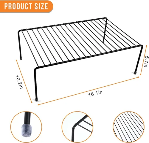 Miniatura 5 de Estante grande de almacenamiento para gabinete (16.1 x 10.2 pulgadas), organizador de encimera de cocina, refrigerador y estante de almacenamiento