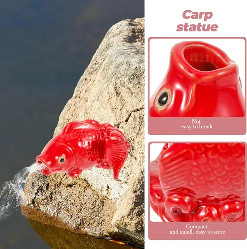 Miniatura 3 de Yardwe Fuente de pescado de carpa, escupidora, fuente de peces de carpa, escupidora, canalón, extensión de bajante, extensor de carpa decorativo
