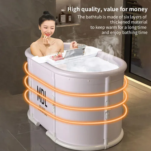 Tina portátil para cabina de ducha, tina grande plegable para baño de adultos, tina de spa familiar japonesa colapsable, ideal para baño caliente o