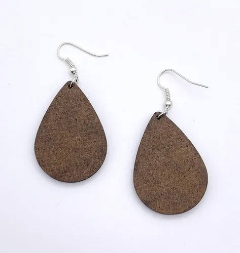 Miniatura 12 de Dangle Earrings for Women Colorful Dangling Drop Statement Jewelry Printed MDF Wood Teardrop Double Side Print Handmade by The Painted Pug