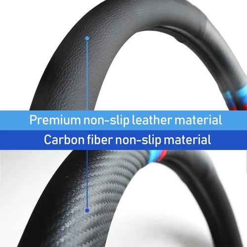 Miniatura 5 de Juego de Funda de Volante de Fibra de Carbono con Patrón Deportivo de Alta Calidad para X1 X3 X5 M