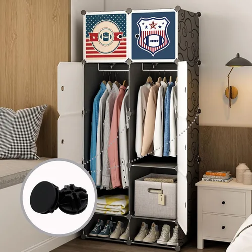 Miniatura 5 de Bonsicoky 16 conectores de plástico negro, conector de cubo de rejilla de alambre para organizador modular de almacenamiento de armario y unidad