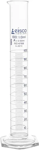 Miniatura 11 de Cilindro graduado, 0.8 fl oz - Tolerancia Clase A ±0.0.8 fl oz - Base hexagonal - Graduaciones azules - Vidrio de borosilicato 3.3 - Eisco Labs