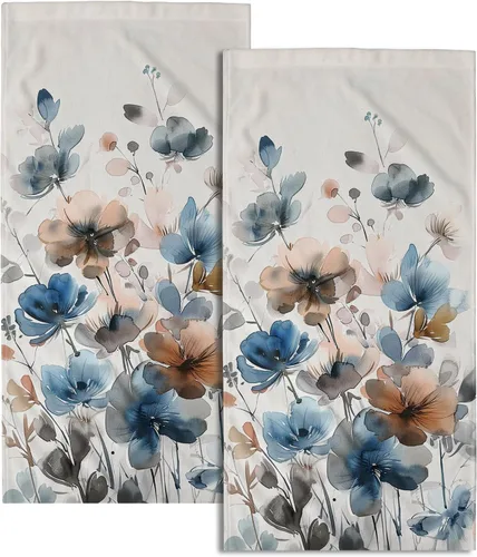 Miniatura 15 de Winter Trees - Juego de 2 toallas de mano de 28 x 14 pulgadas, diseño de árbol de pino de nieve, color beige, absorbente, de microfibra, para baño