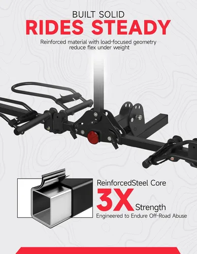 Miniatura 7 de Young - Portabicicletas para 2 bicicletas, plataforma para montaje en autos, camiones y minivans, compatible con bicicletas con ruedas de hasta 5