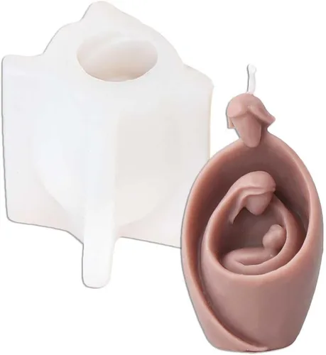 Tone Fun Moldes de silicona con forma de familia de Jesús abstracto para hacer velas, resina, velas de aromaterapia, jabón de cera hecho a mano, La