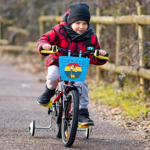 Miniatura 7 de Cesta de bicicleta para niños, cesta de bicicleta con campana, radios de rueda, gafas, accesorios de bicicleta para niños y niñas Azul