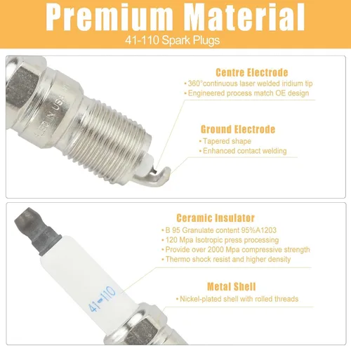 Miniatura 4 de 41-110 Bujías de iridio y cables de bujía M8-48322 para 5.3 6.0L 6.2L Chev-y GM-C Silve-rado Subu-rban Avalan-che Cadi-llac Escal-ade Yu-kon Sierra