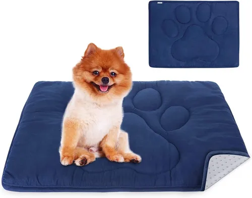 Miniatura 13 de Coldwind Almohadilla para jaula de perro (18 x 24 pulgadas), alfombrillas para dormir, transpirable, color oscuro para ocultar manchas, gris