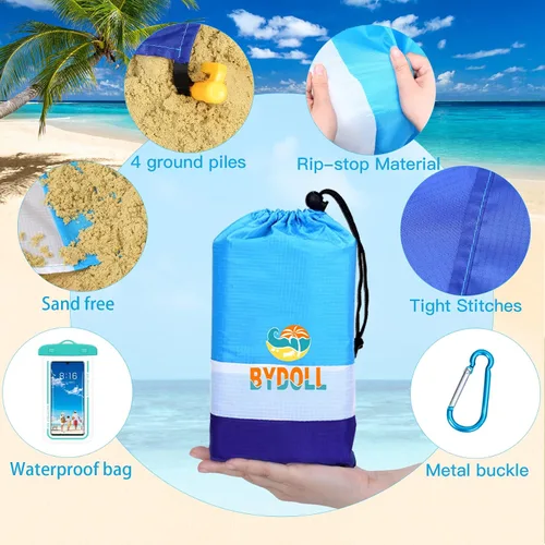 Miniatura 5 de BYDOLL Manta de playa impermeable y de gran