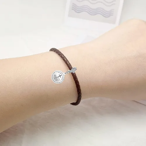 Miniatura 5 de Dije colgante de versículo bíblico de mano de oración cristiana para pulsera Pandora
