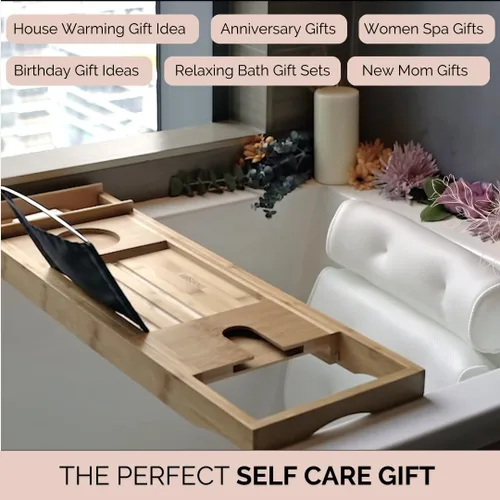 Miniatura 6 de Bandeja Plegable para Bañera - Bandeja de Baño Expandible para Bañera Bandeja de Bañera Segura y Antideslizante para Accesorios de Baño, Set