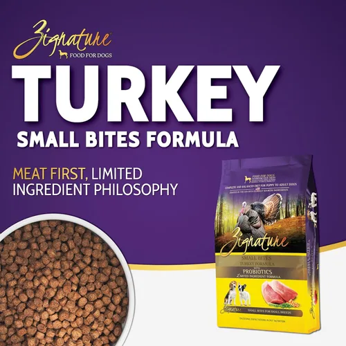 Miniatura 2 de Zignature Turquía Fórmula de Ingredientes Limitados Pequeños Mordiscos - Comida seca para perros, 4 lb