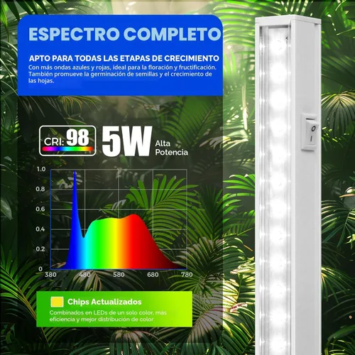 Miniatura 4 de Barrina Luces de cultivo T5 para plantas de interior, espectro completo de 5000 K, lámpara LED de cultivo de 1 pie, tira de luz para plantas