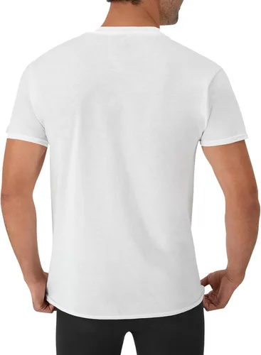 Miniatura 4 de Hanes Paquete de camiseta interior para hombre, camiseta de algodón con cuello en V, camisetas que absorben la humedad para hombres, paquete de 12