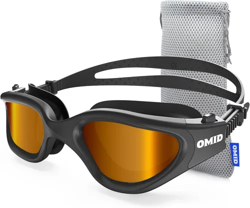 Miniatura 9 de OMID - Gafas de natación polarizadas P2, gafas antivaho para natación para hombres y mujeres adultas Marco A7-allblack Lente Plata