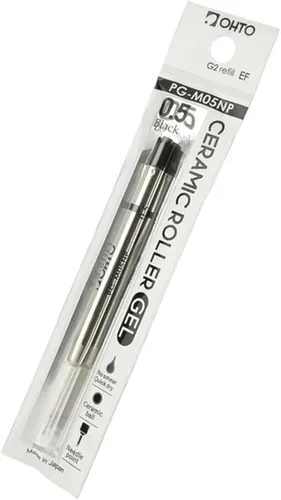Miniatura 6 de Ohto - Recambios de gel de rodillo de cerámica, punta de aguja, punta fina de metal de 0.020 in, secado ultra rápido, tinta de gel líquido negro