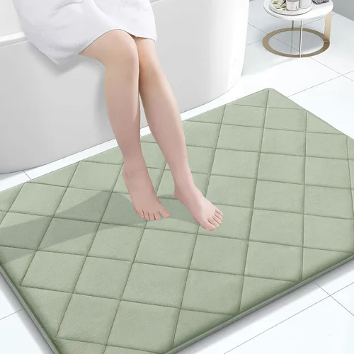 Miniatura 209 de OLANLY Tapete de baño de espuma viscoelástica de 24 x 16 pulgadas, ultra suave y absorbente, lavable a máquina, cómodo tapete de baño para suelo