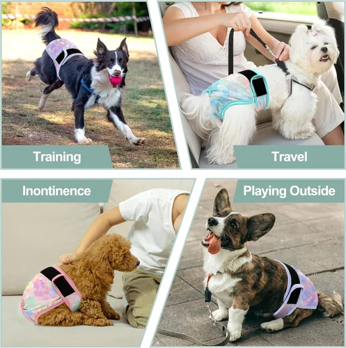 Miniatura 13 de Pañales lavables para perros, para hembras caninas, reutilizables, para periodo de celo, altamente absorbentes, para incontinencia, con broches