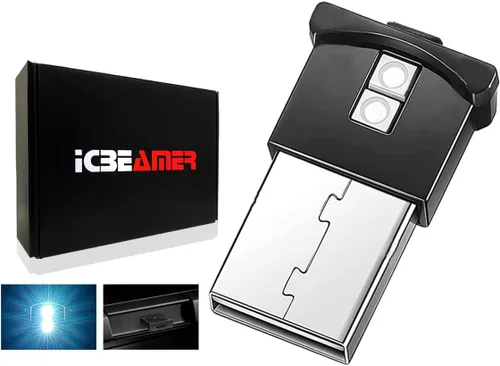 Miniatura 40 de ICBEAMER Smart USB 1-Paquete (Azul) Luz de Noche LED Automática Plug-in Miniatura para Coche, Van, Pickup, Camión, Interior, Maletero, Iluminación