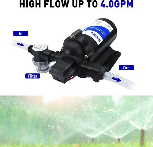 Miniatura 2 de Bomba de Aumento de Presión de Agua con Diafragma 110V AC para Casa, Bomba de Transferencia de Agua Dulce de 45PSI 4GPM con Enchufe, Bomba de Agua