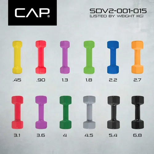 Miniatura 6 de Cap Barbell - Mancuerna con revestimiento de vinilo 1-15 LB (unidad única o par)