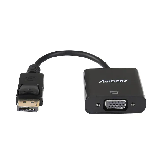 Adaptador DisplayPort a VGA, DisplayPort chapado en oro para computadoras de escritorio y portátiles habilitados a convertidor VGA 1080P a 60Hz (1