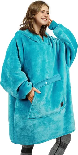 Catalonia Sudadera extragrande tipo manta con capucha, sudadera de sherpa portátil para adultos, hombres y mujeres