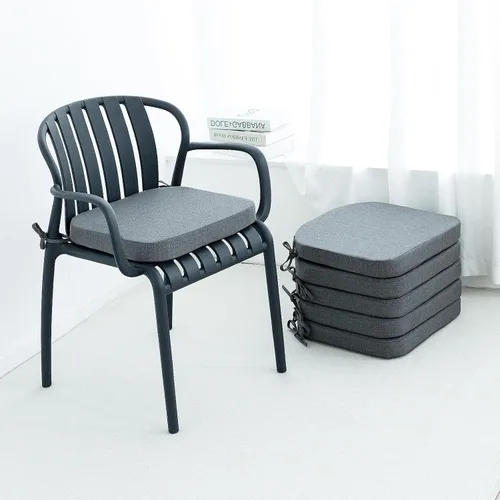 Miniatura 15 de Helios&Hestia Cojines para sillas de comedor de interior con lazos para cocina, cojines de asiento para exteriores con funda extraíble, parte Beige