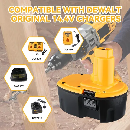 Miniatura 5 de DC9091 4800mAh Ni-MH de repuesto para batería Dewalt de 14.4V 14.4 voltios compatible con batería Dewalt DC9091 DW9094 DW9091 DC9094 DE9091 DE9092