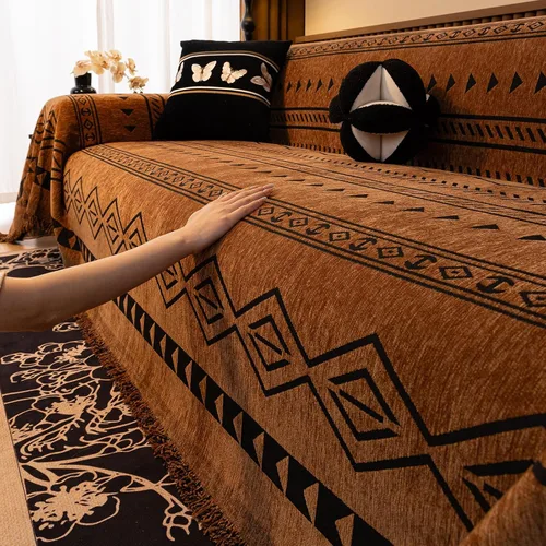 Miniatura 72 de ROOMLIFE Manta Funda Azteca Bohemia para Sofá, Decoración del Hogar Estilo Granja, Fundas de Sofá para Loveseat, Sofás de 2/3 Cojines, Apta
