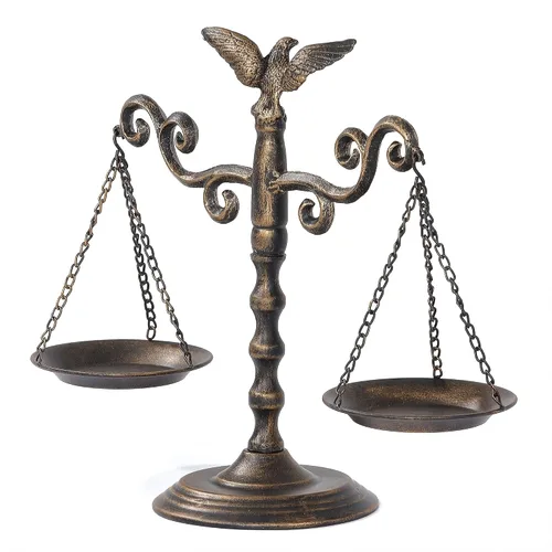 Miniatura 7 de Mesa de granja Libra Scale Decoración, centro de mesa de metal de 15 pulgadas de alto, equilibrio para justicia decoración del hogar