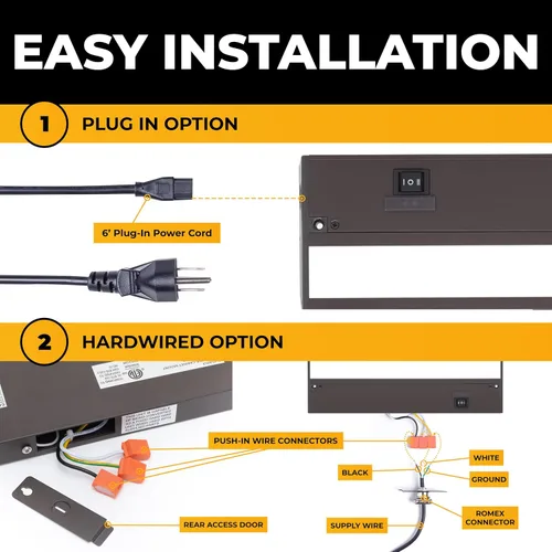 Miniatura 7 de Iluminación LED para debajo del gabinete cableada - 3CCT 40 pulgadas acabado bronce - Luces para debajo del gabinete para cocina - Luz regulable