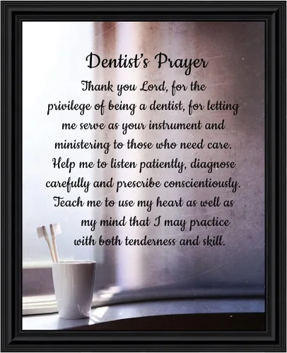 Miniatura 20 de Crossroads Home Décor Marco de fotos The Dentist Pray, cuadros de oficina dental, 7432BW