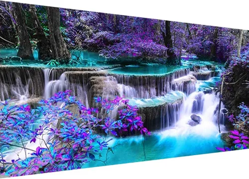 Miniatura 10 de Kits de pintura de diamante 5D DIY para adultos con bordado de delfín, perforación completa redonda de gran tamaño (31.5x11.8 pulgadas) Arte