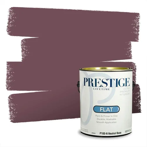 Miniatura 639 de Prestige Paints Pintura exterior e imprimación en uno, 1 galón, plano, coincidencia comparable de Valspar* Amber Rose*