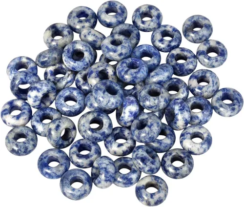 Miniatura 22 de TUMBEELLUWA Cuentas de piedras preciosas naturales para hacer joyas, cuentas redondas con orificio grande sueltas, paquete de 15, jade amarillo
