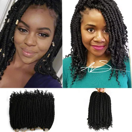 ROSESSEA Cabello de ganchillo negro de 12 pulgadas para mujeres negras, 8 paquetes de trenzas de ganchillo, trenzas de ganchillo rizado con resorte,