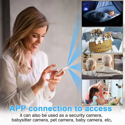 Miniatura 2 de Cámara Wi-Fi 1080P HD Smart Home Cámaras Mini Cámaras Cam con sensor de movimiento Visión nocturna Control de aplicación Control de teléfono celular