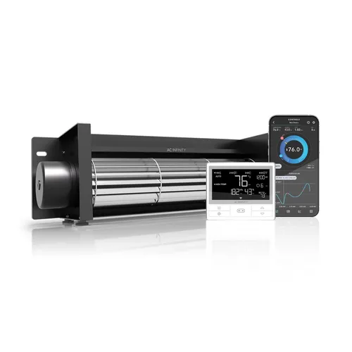 AC Infinity AIRBLAZE T12, kit universal de ventilador de chimenea de 12 pulgadas con controlador de temperatura y velocidad, control de aplicación