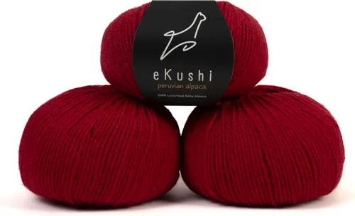 Miniatura 52 de 100% Hilo de Alpaca para Bebé para Tejer y Ganchillo - Juego de 3 Madejas de Hilo Premium DK - Ligero, Hipoalergénico y Térmico Hecho en Perú - N010